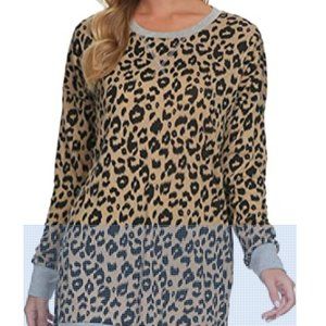 lLong Sleeve Side Split Loose Casual Pullover Tuni